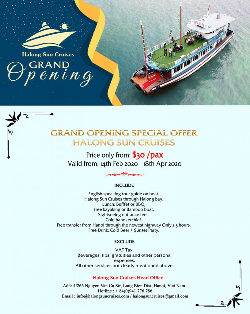 เรือสำราญฮาลองซัน- Grand Opening in March 2020