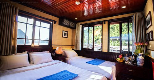 habitación triple en cruceros en cisne por la bahía de halong