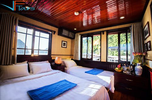 habitación triple en cruceros en cisne por la bahía de halong
