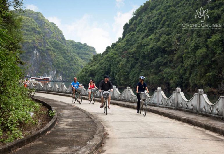 cycling-Orchid Cruises Halong Bay- ລ່ອງເຮືອຮາລອງຫຼູຫຼາ