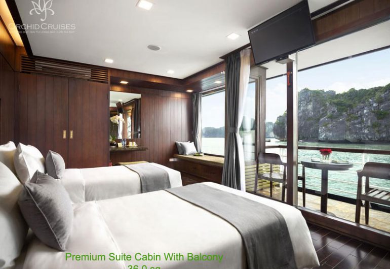 Cabina Suite Con Balcón- Cruceros de orquídeas Bahía de Halong- Cruceros de lujo en Halong por la bahía de Lan Ha