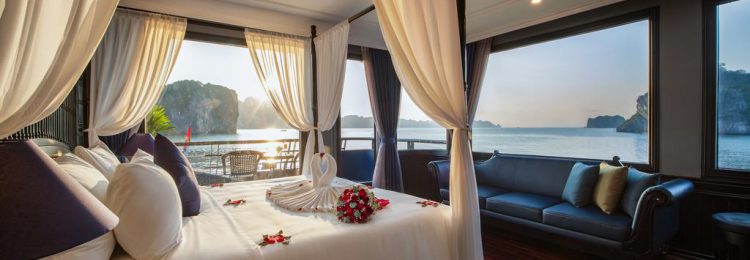 Rosy Cruise is one of the most luxurious 5-star cruises available for visiting Halong Bay and Lan Ha Bay